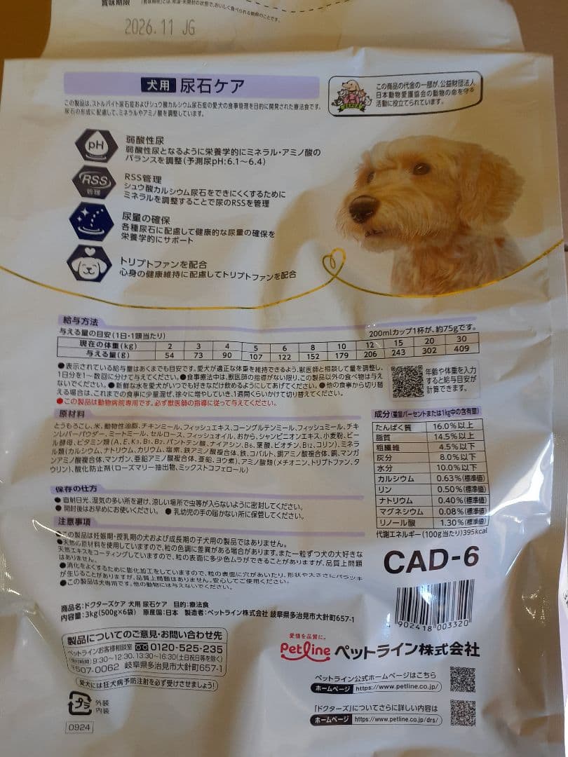 波平様ドクターズケア犬用療法食尿石ケア3kg×2袋 - メルカリ