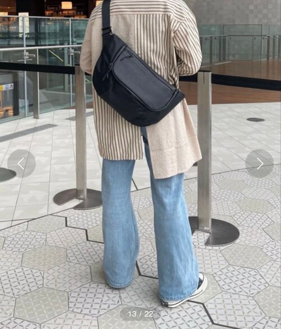 レザーフラップジップショルダーバッグ/ボディバッグ ベージュ