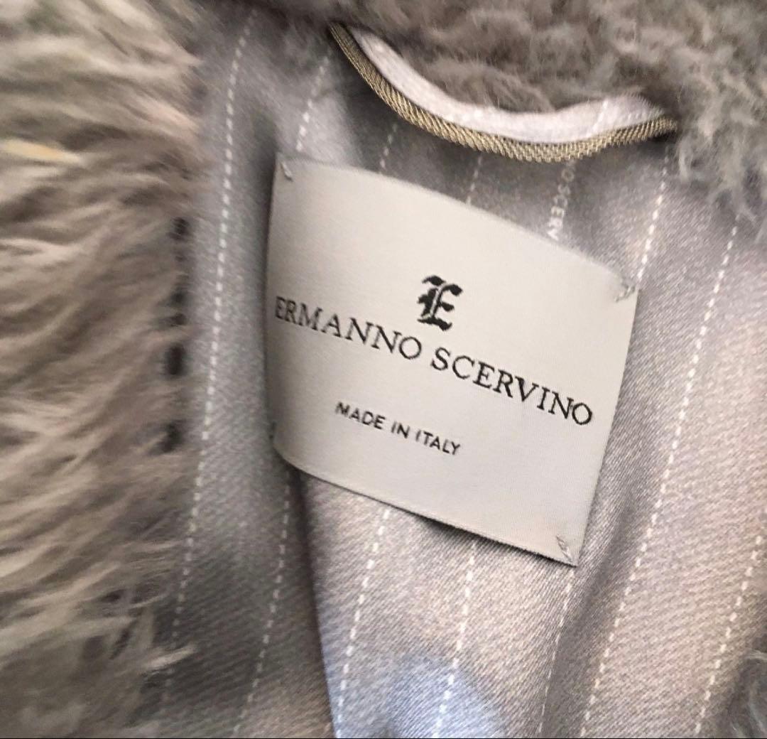 極美品ERMANNO SCERVINOエルマノシェルビーノ フェイクファーコート