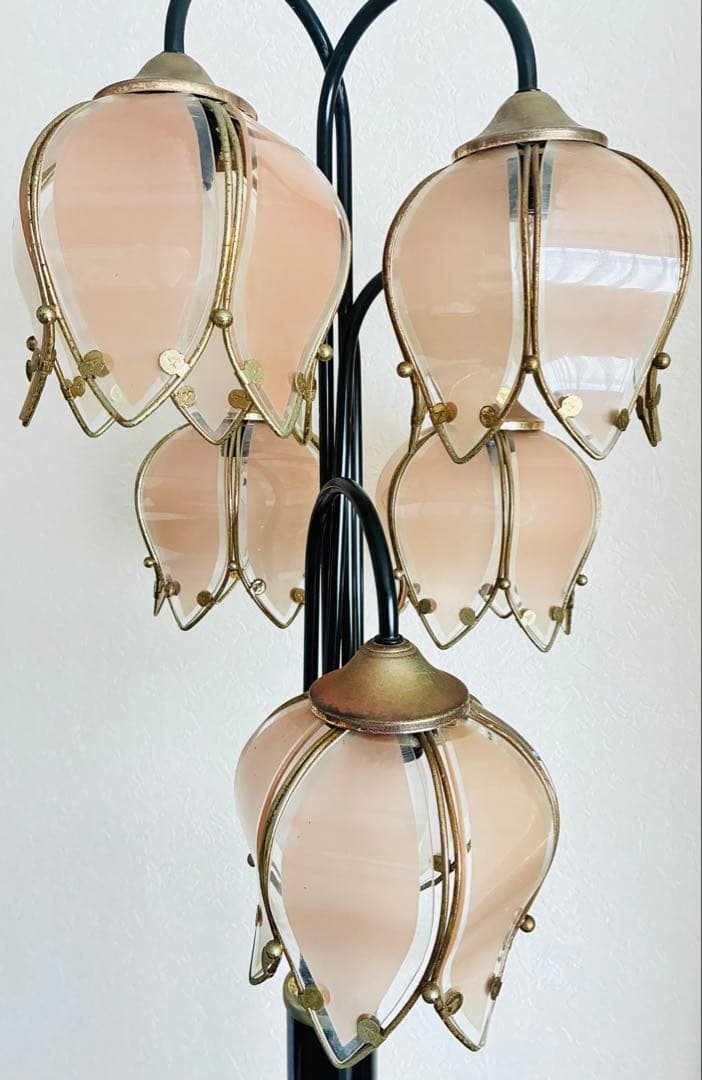 新生活に　アンティーク フロアスタンドライト 花びら型シェード　たのメル便送料込 新生活に アンティーク フロアスタンドライト 花びら型シェード たの