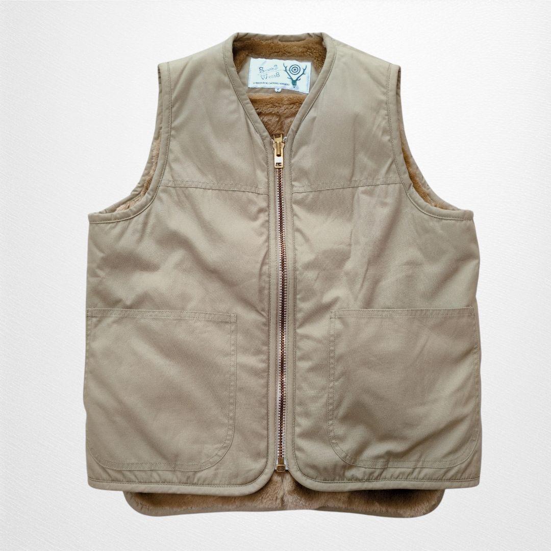 south2west8 裏ボアベスト フルジップ【S】日本製 アウトドア メンズ South2 West8 | ボア ベスト MEN