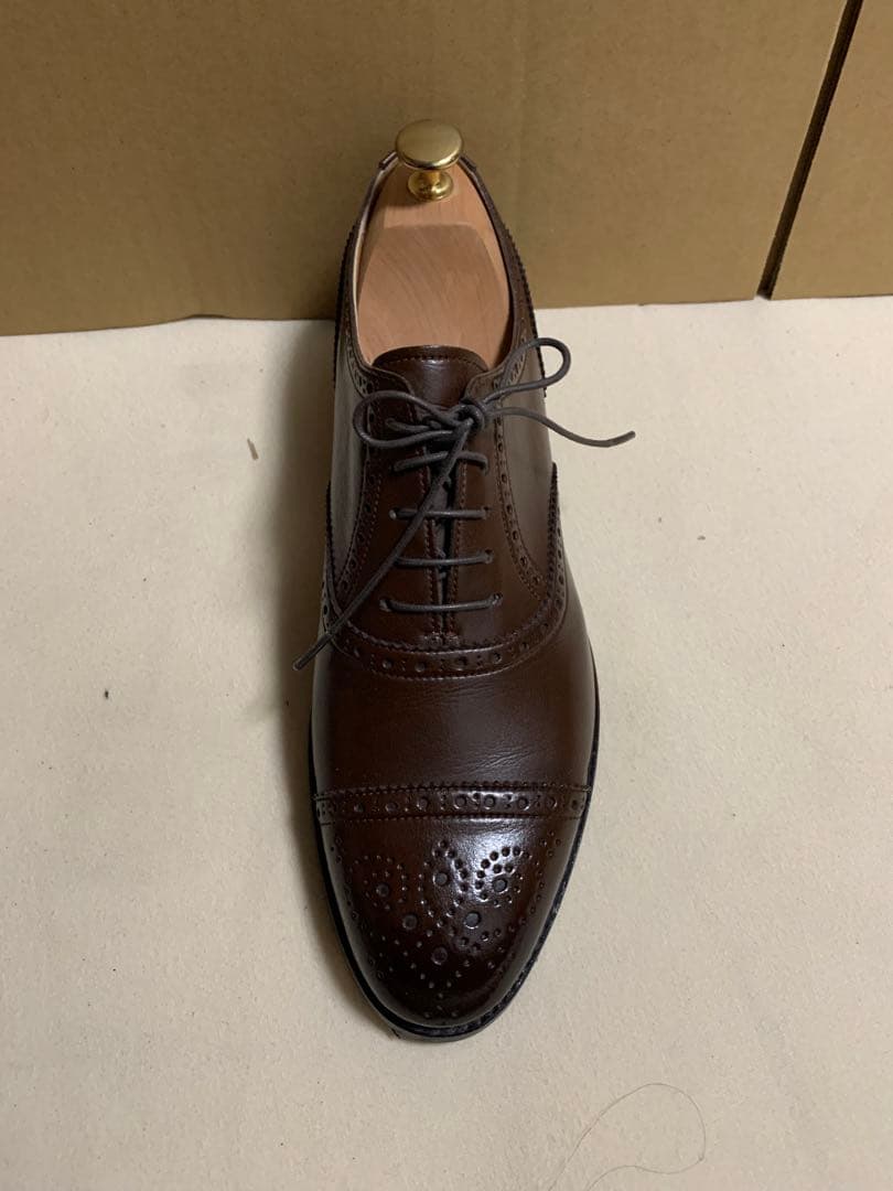 浅草靴誂 ブラウン セミブローグ7.5(25.5cm)