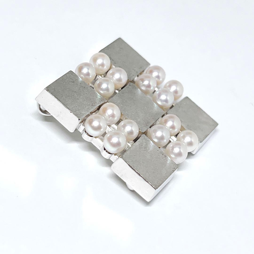 美品✨MIKIMOTOミキモト ベビーパール ブローチ ネックレス スクエア