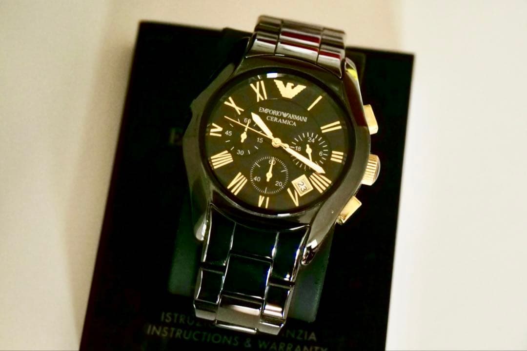 時計 Emporio Armani Ceramica AR1410 エンポリオアルマーニ 腕時計 バレンテ AR1410 ブラック×ブラック