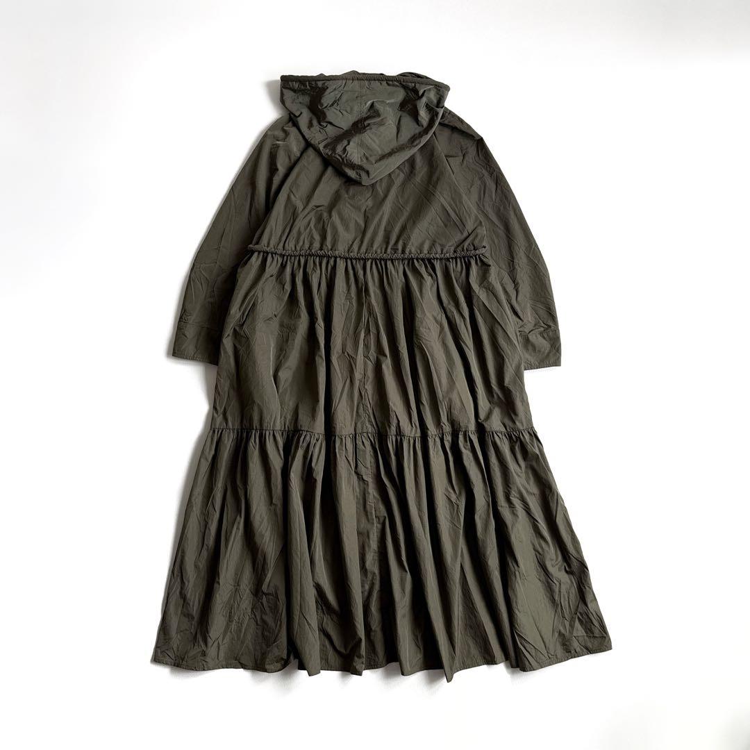 美品 マックスマーラ ギャザー モッズコート カーキ 38 スプリング