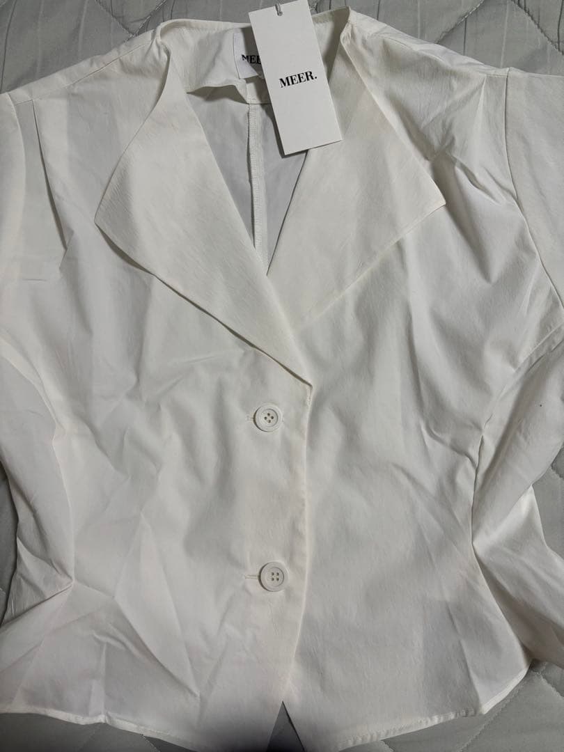 新品タグ付 meer. OPEN COLLAR SHORT SHIT