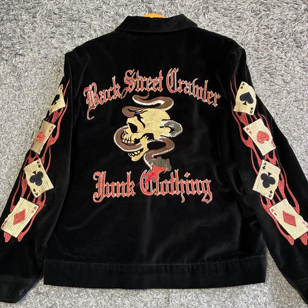 【希少】バックストリートクローラー ベロアジャケット 別珍 蛇×スカル 刺繍 M 中古・古着通販】BACK STREET CRAWLER (バックストリートクローラー