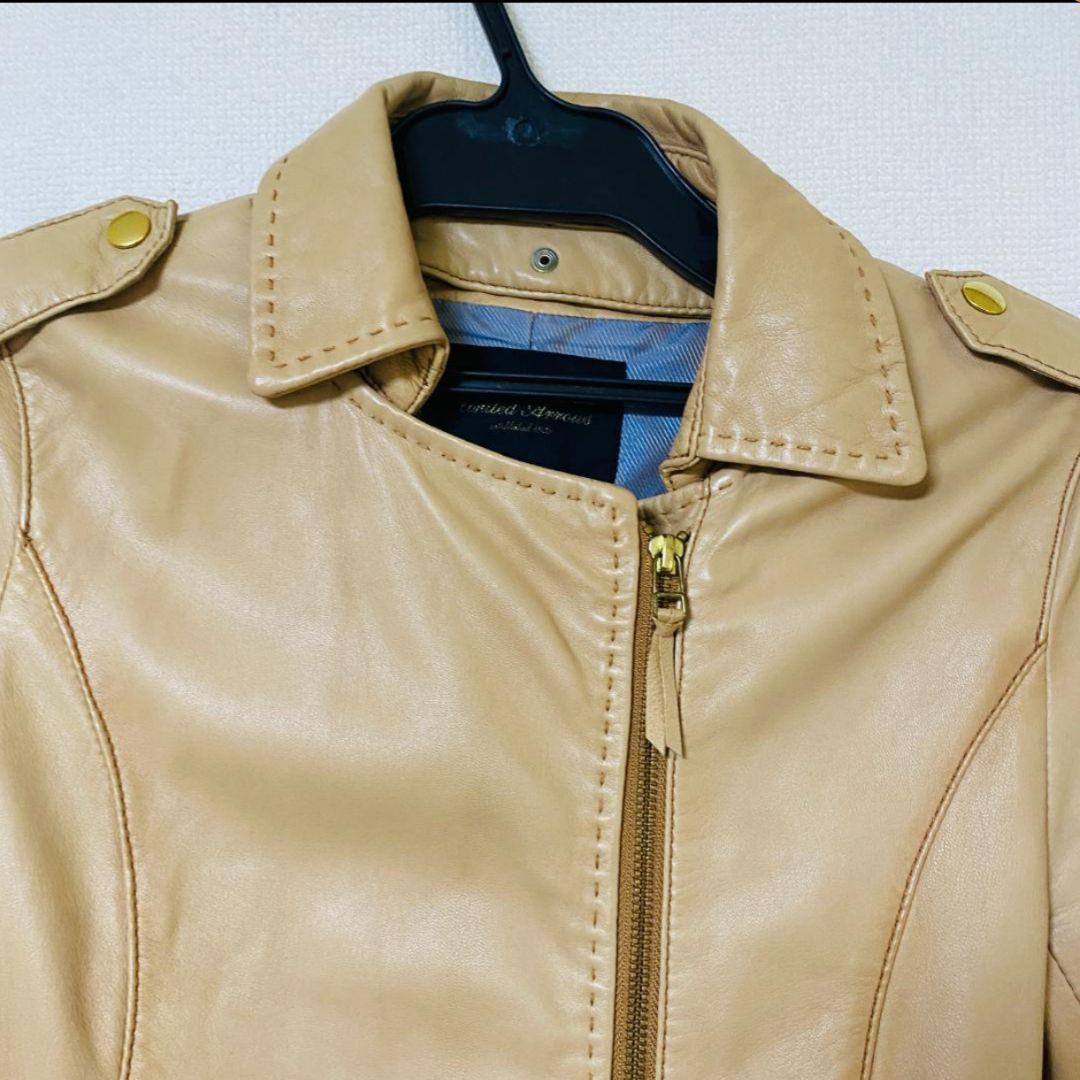 ユナイテッドアローズ ライダース ダブル ラムレザー 羊革 L レザー