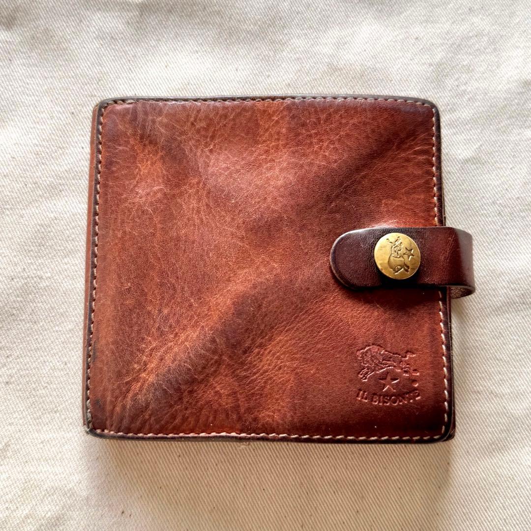 【メンテ済み】イルビゾンテ 二つ折り財布 コンチョ ヌメ 革 エイジング メンテ済み】イルビゾンテ 二つ折り財布 コンチョ ヌメ 革 エイジング