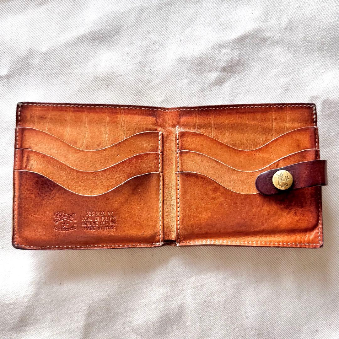 メンテ済み】イルビゾンテ 二つ折り財布 コンチョ ヌメ 革 エイジング