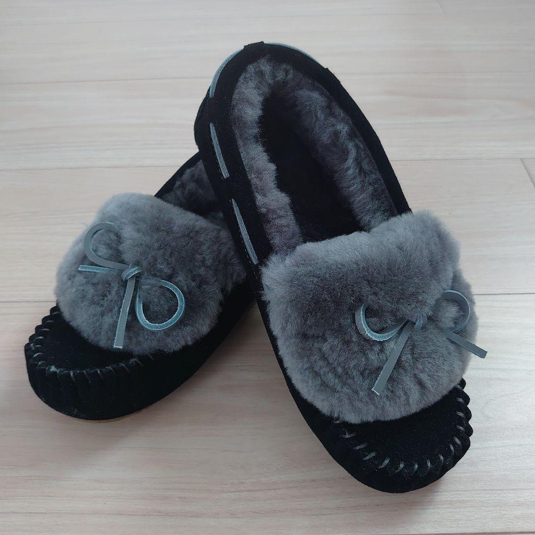 新品未使用 EMU Australia ファー付リボン付　モカシンAMITY EMU Australia（エミュ オーストラリア） EMU エミュー モカシン