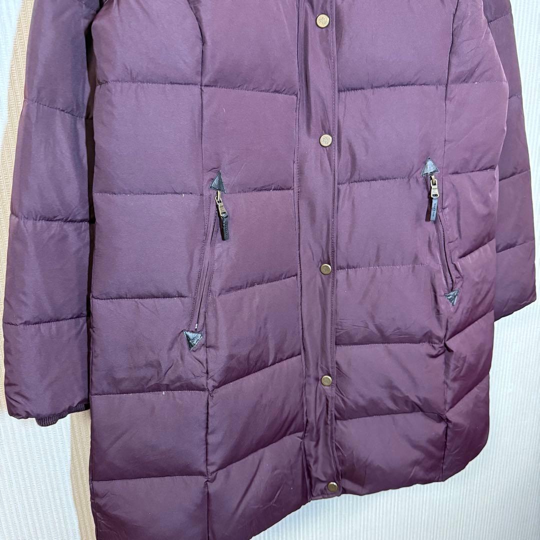 《未使用品》ラルフローレン US古着ロングダウンコート　ブルゴーニュカラー　Ｌ