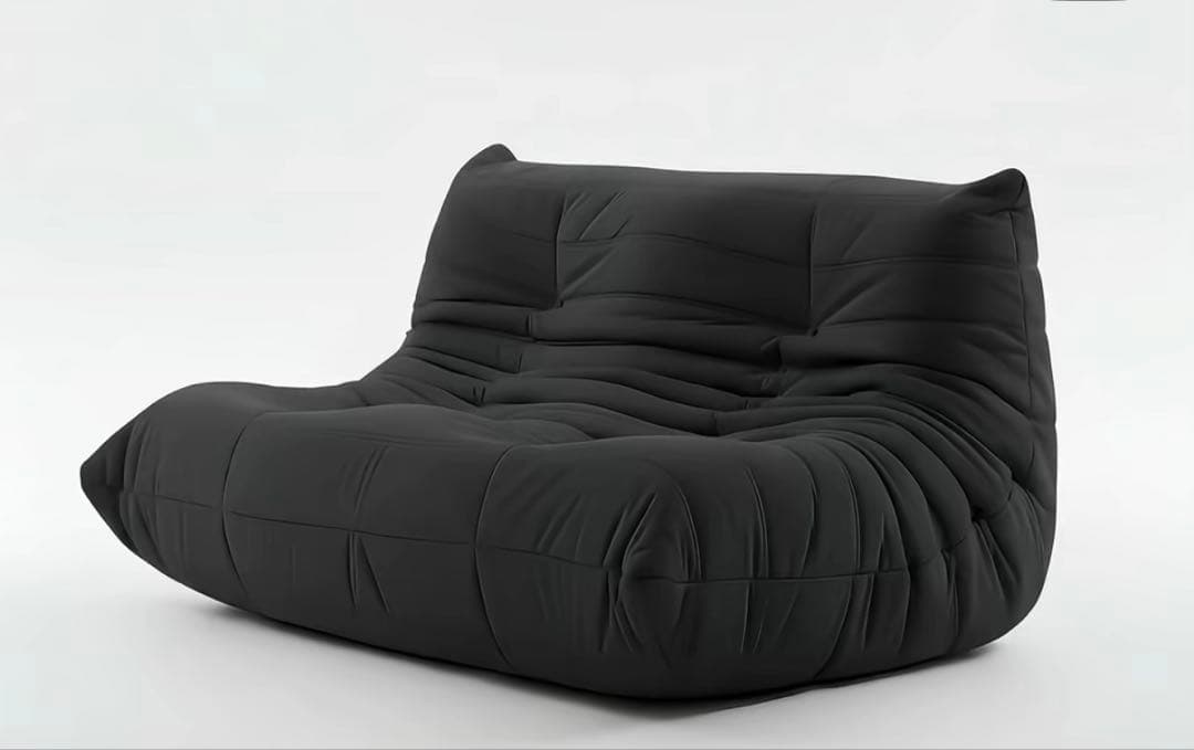 モダン ブラック ソファ 2人掛けソファ おしゃれ ファブリック ブラック 黒 ライトブラウン