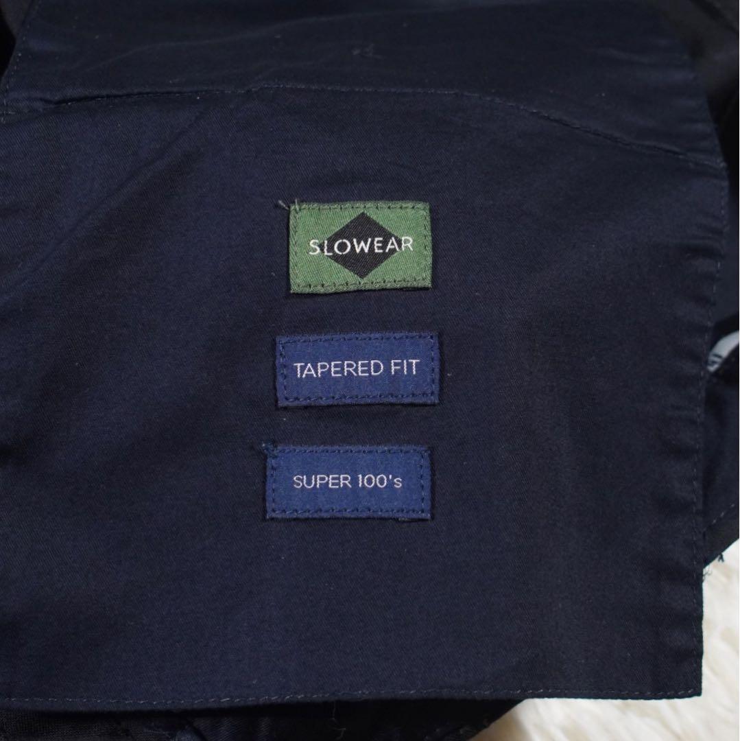 SUPER 100'S《インコテックス》スラックス(44)黒 ルーマニア