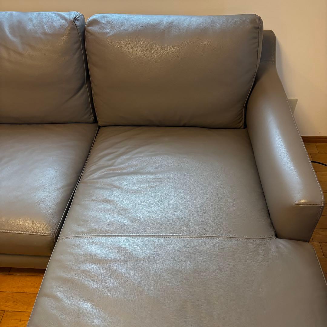 ACTUS 本革カウチソファ（five by five S5507 ）グレー - メルカリ