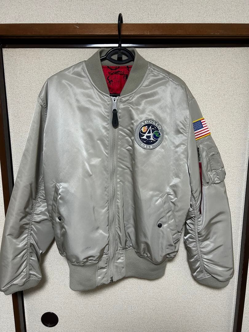 花*子様 ALPHA INDUSTRIES APOLO ワッペン MA-1 Alpha Industries Men's Apollo MA-1 Flight Jacket (XS, Black) at