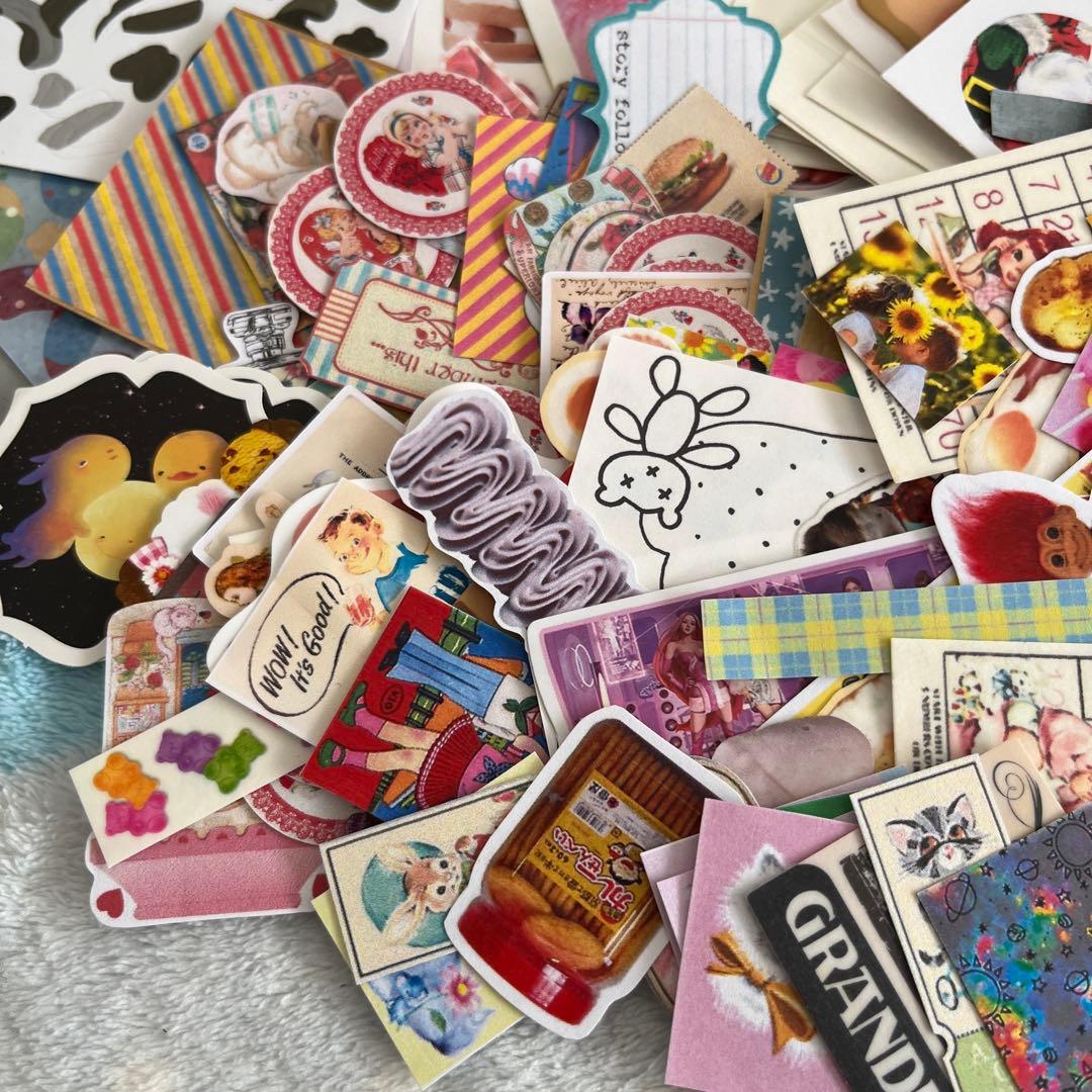 おすそ分けファイル中身 コラージュ素材 デコシールジャンクジャーナル