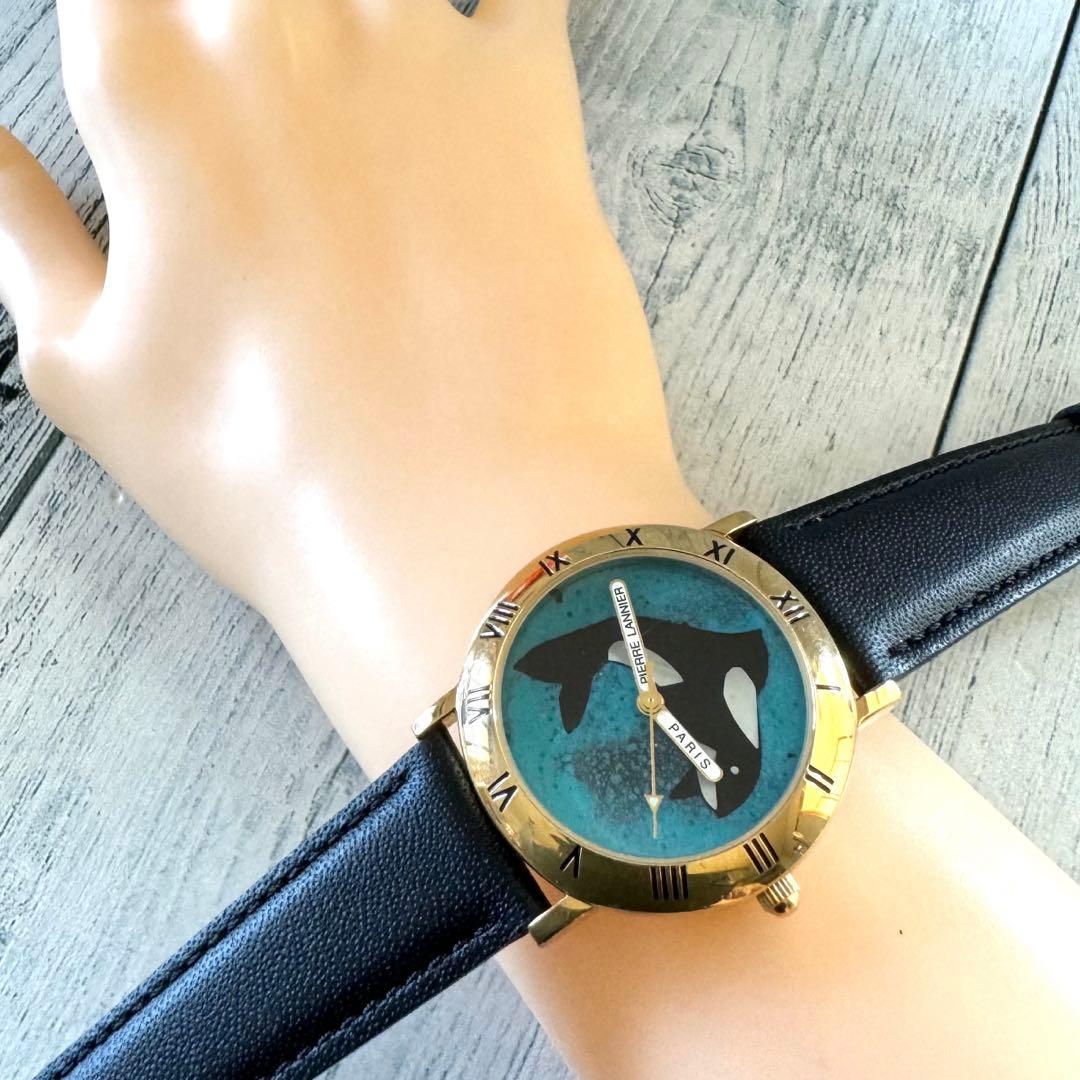 電池交換済】Pierre Lannier ピエールラニエ 腕時計 シャチ - メルカリ