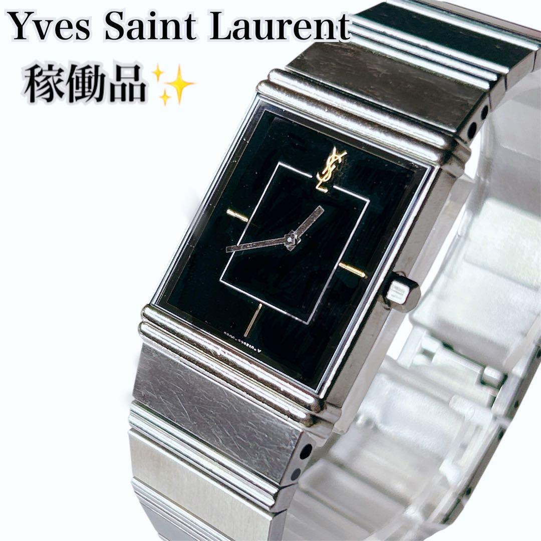 稼働　イヴ・サンローラン スクエア クォーツ　腕時計　シチズン　ゴールド　YSL Yves Saint Laurent YSL イヴ・サンローラン スクエア ウォッチ 腕時計
