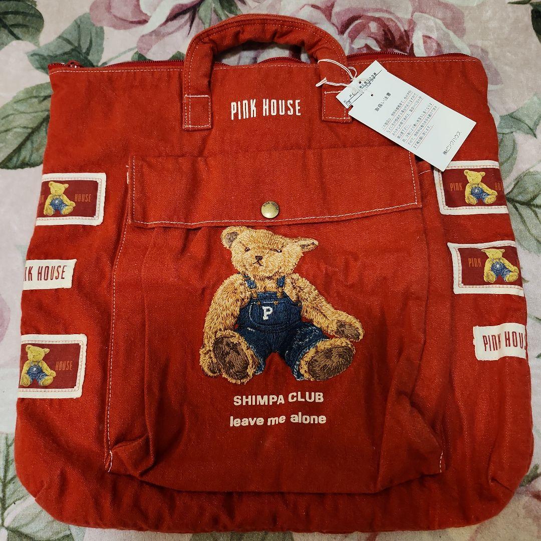 PINK HOUSE ベア刺繍入り&ワッペン付きトートバッグ❤️ - メルカリ