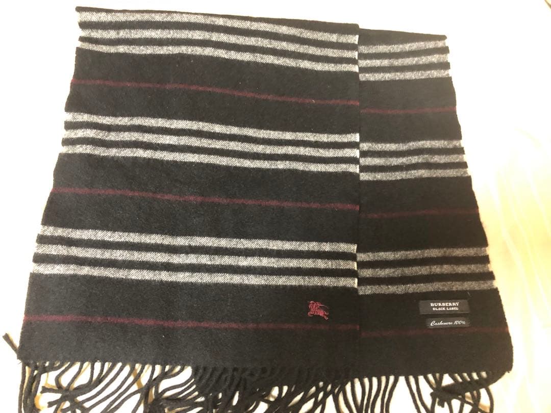 バーバリー ブラックレーベル カシミヤ マフラー - メルカリ