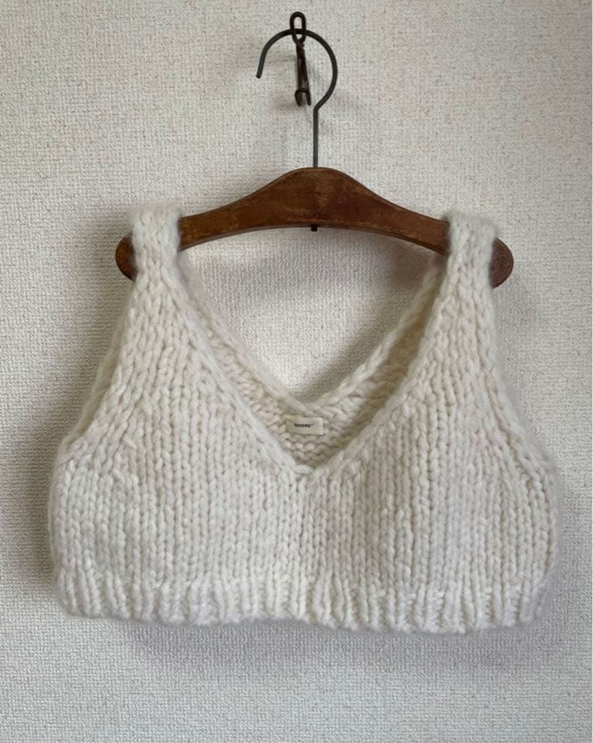 chieko+ luxe knit 03 bustier ニットビスチェホワイト 25AW】FETICO フェティコ / Boucle knit bustier / ニットビスチェ