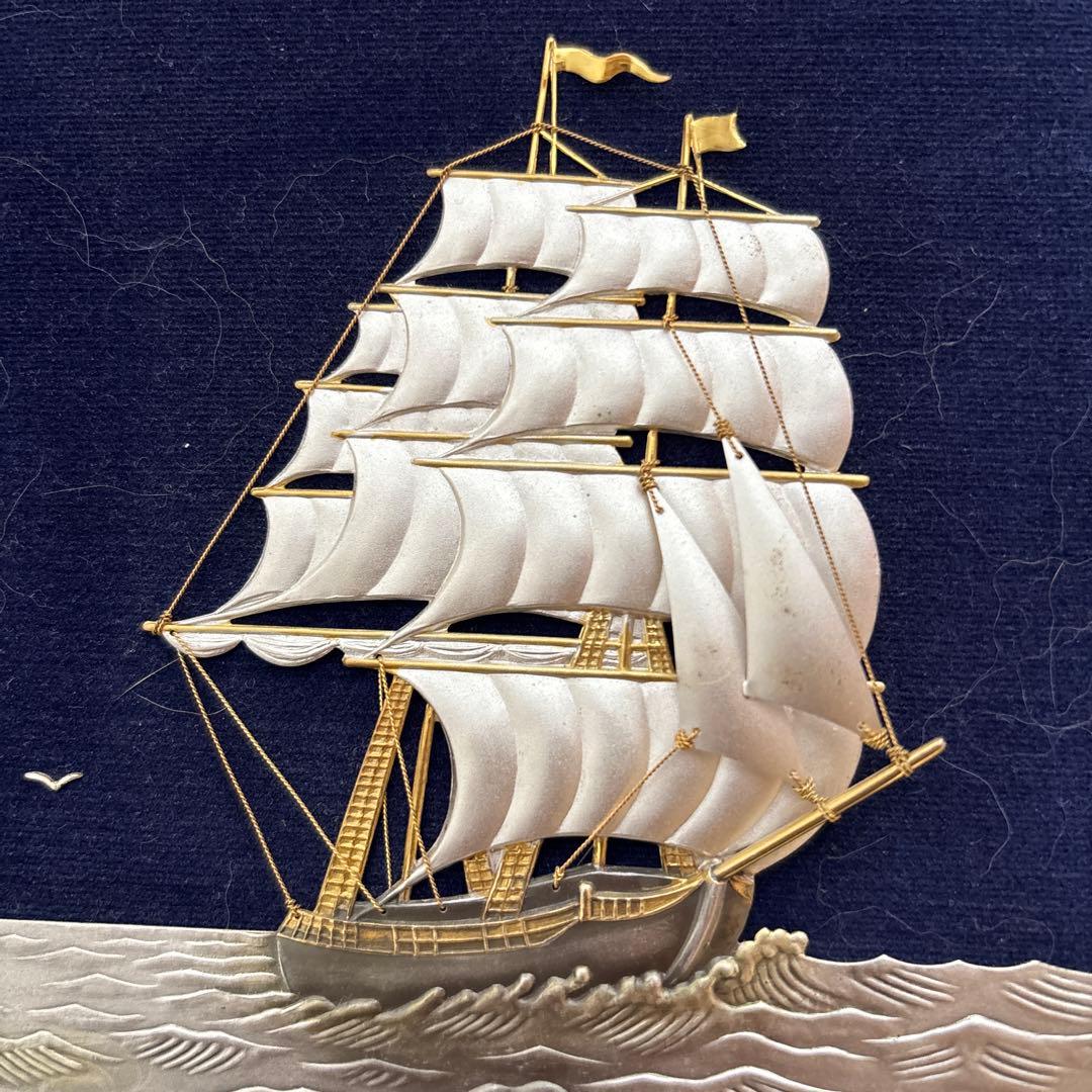 金属美術工芸品TAKEHIKO (武比古作) 帆船　　純銀　silver 純銀 額 帆船 9号 - TAKEHIKO - 武比古 - 日本の伝統工芸・関工芸株式会社