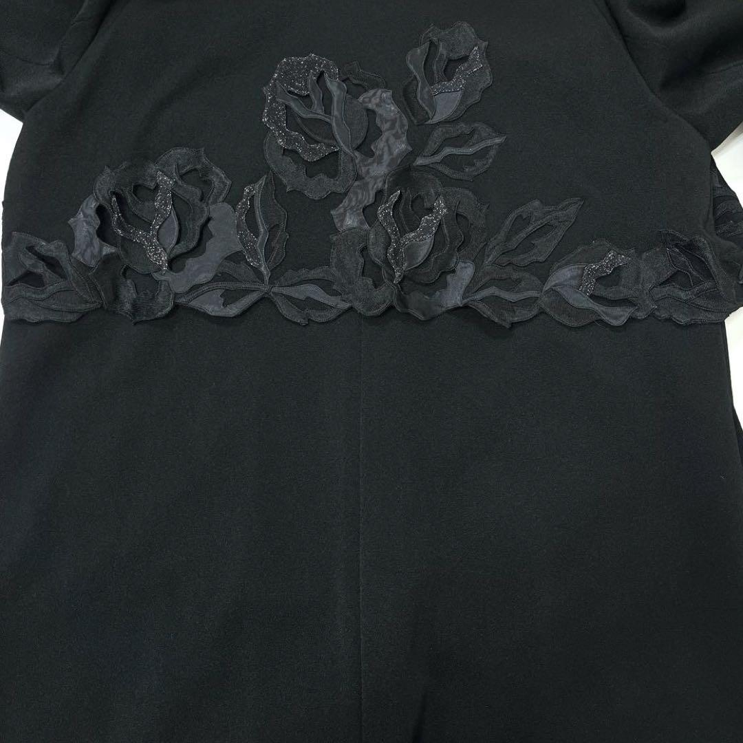 【タグ付き】《Ms.REIKO》レディース　ケープ風ミドル丈コート　ブラック