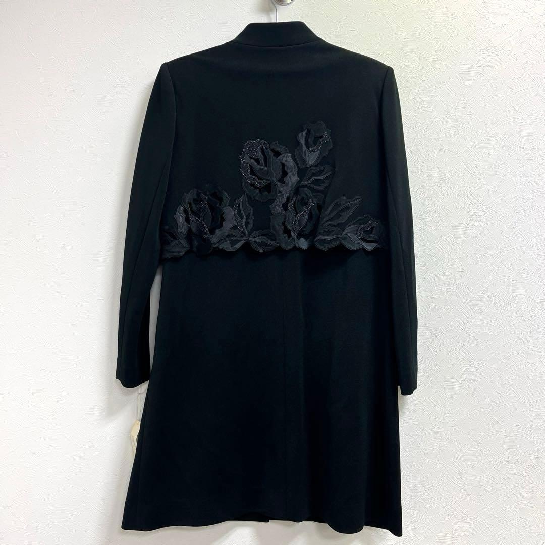 【タグ付き】《Ms.REIKO》レディース　ケープ風ミドル丈コート　ブラック