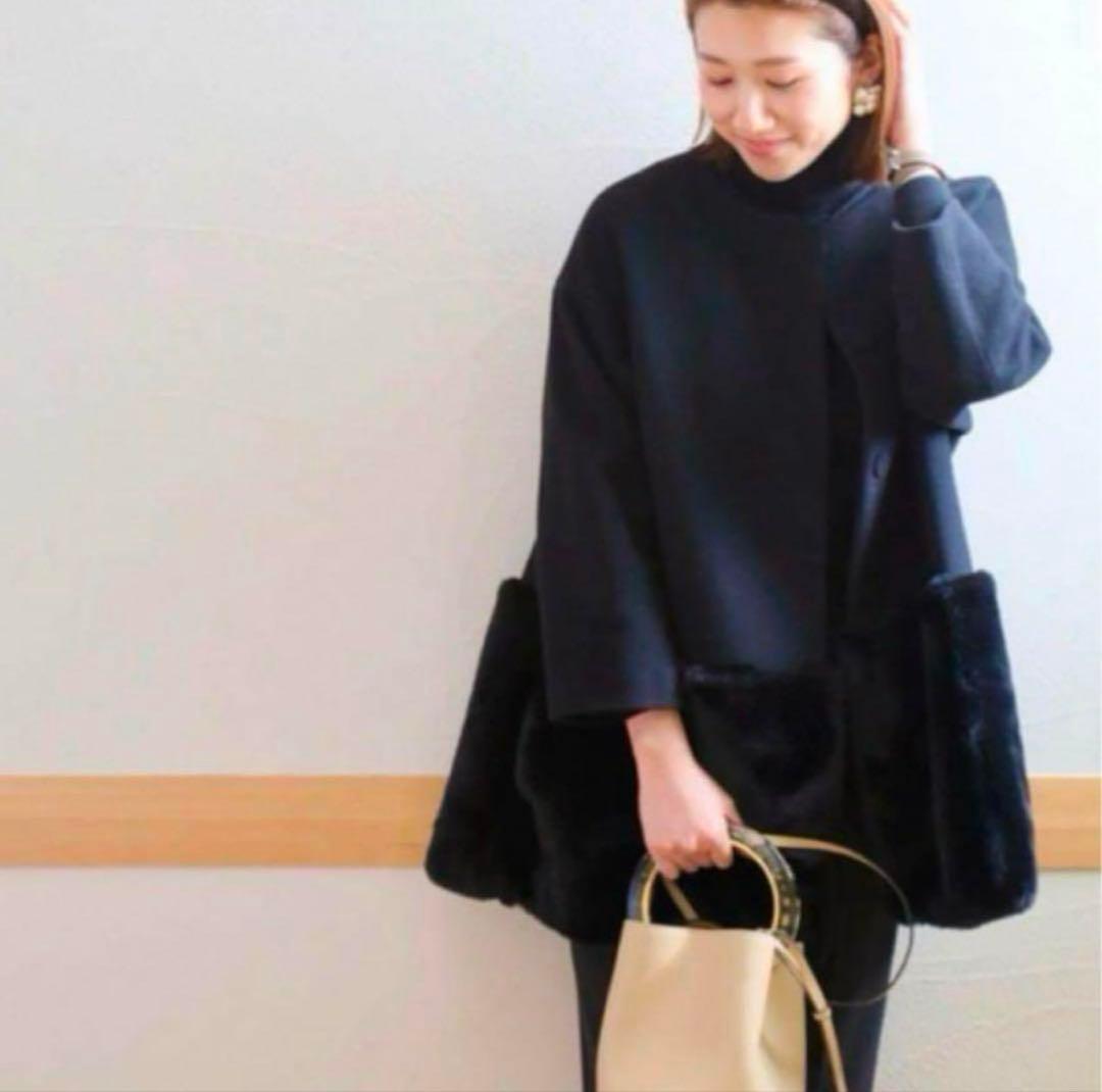 エムドット em. 裾ファーコート エコファーコート＊新品未使用タグ付き