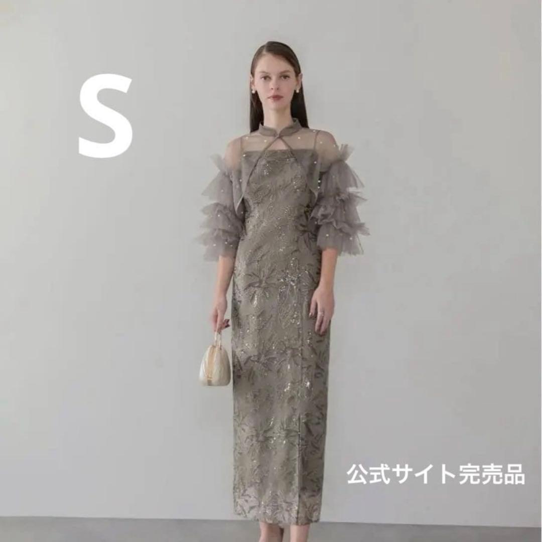 完売品】 LejaパールフリルチュールボレロレイヤードIラインワンピース