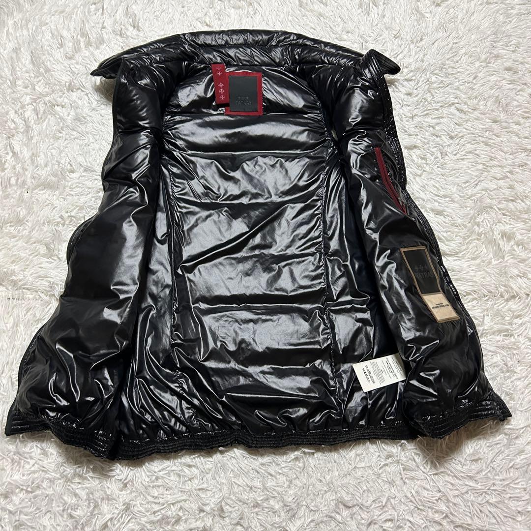 希少】美品 タトラス ダウン ベスト 光沢 シャイニング L 黒 艶感 タグ