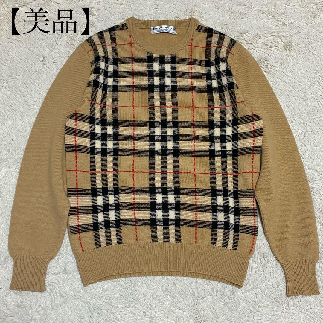 BURBERRY 美品 バーバリーズ ウール ノバチェック ニット セーター BURBERRY セーター バーバリーチェック ニット ウール (Burberry