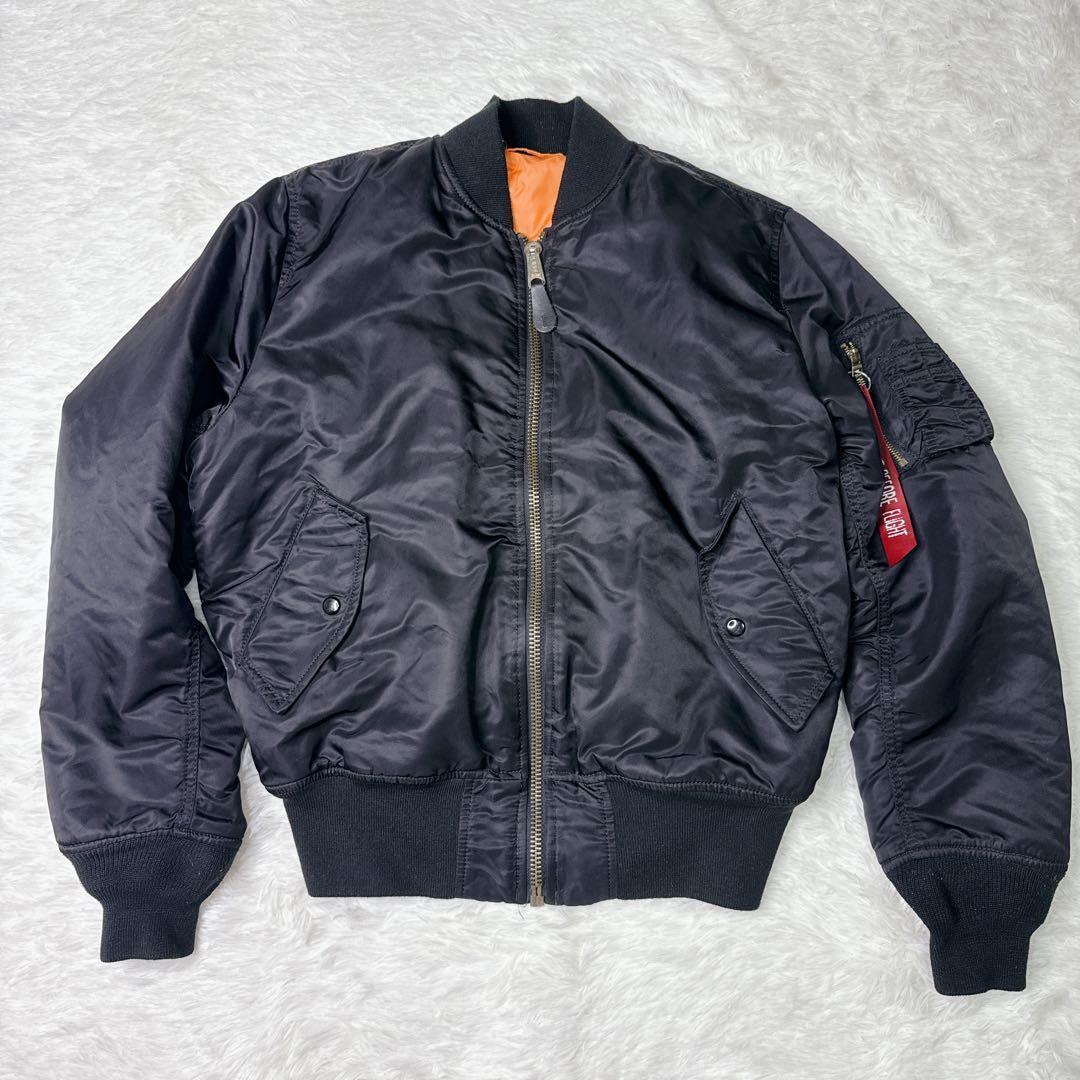 ✨美品✨ アルファ MA-1 フライトジャケット 黒 Mサイズリバーシブル