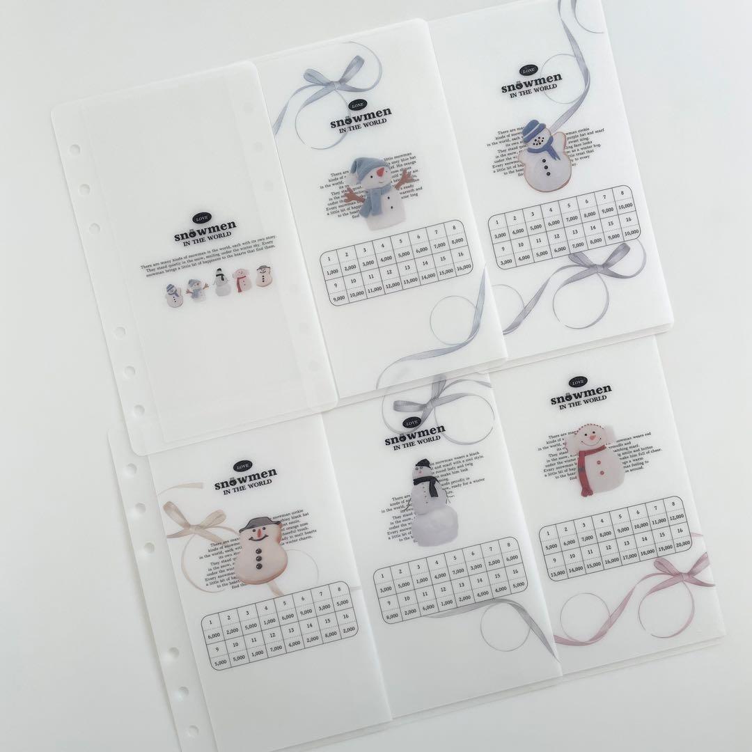 早い者勝ち 韓国 貯金 貯蓄 バインダー カバー リフィル スノーマン