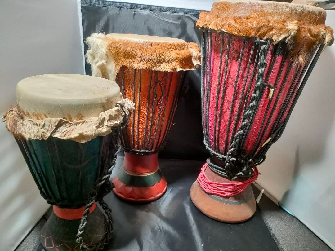 3本セット 西アフリカパーカッション 本場のセネガル産 ジャンベ レア