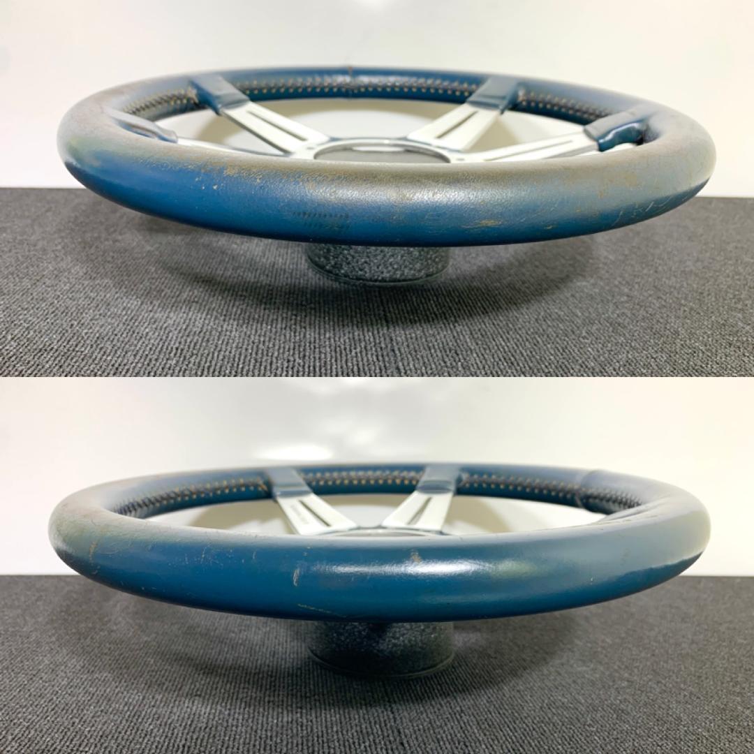 レカラ MK9 ネイビー系レザーステアリング 36.5パイ ポリッシュ