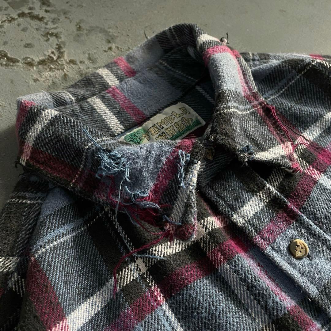 【リピーター様特別割引 】 grunge“襤褸”flannel shirt