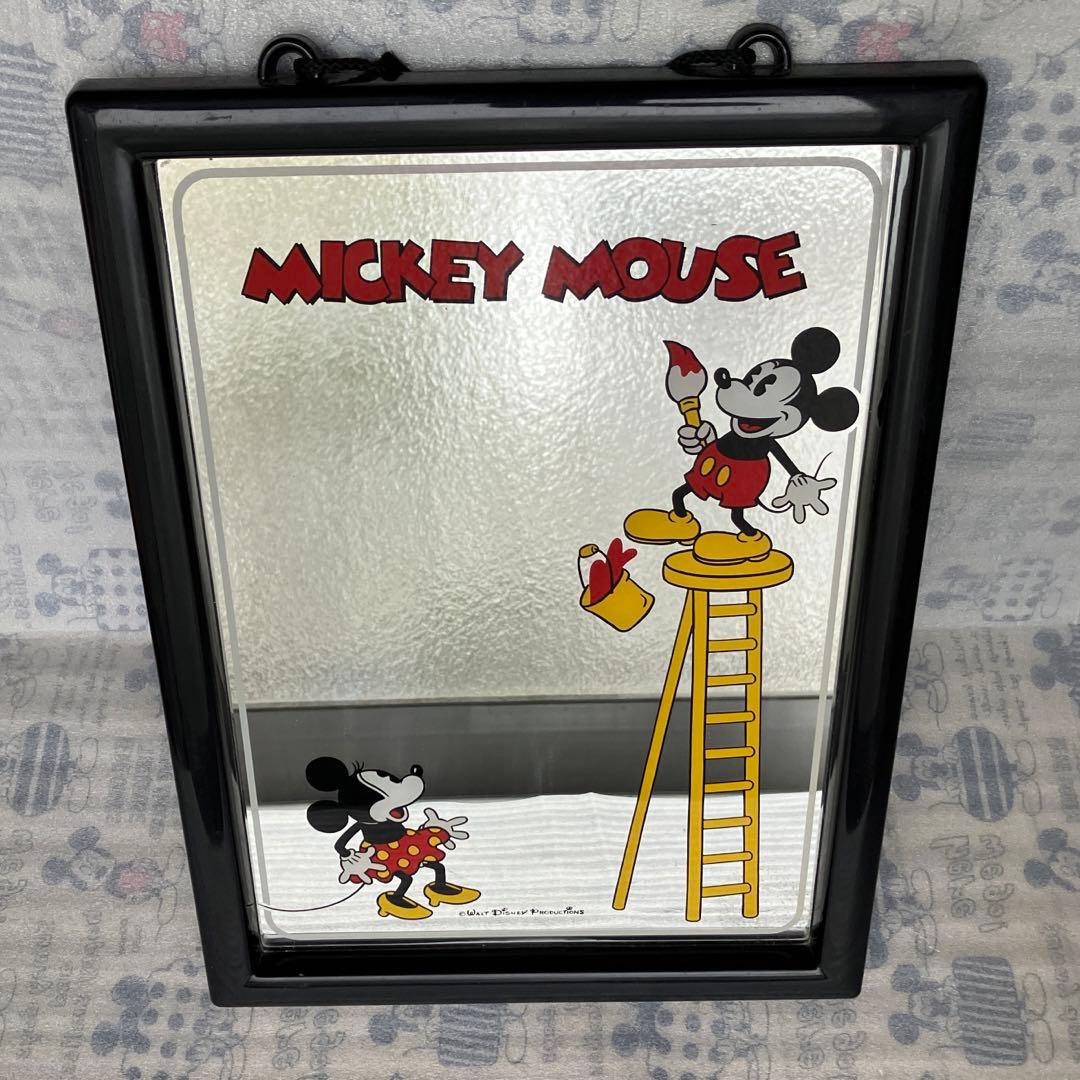 昭和レトロ ディズニー ミッキー＆ミニー 壁掛けミラー - メルカリ
