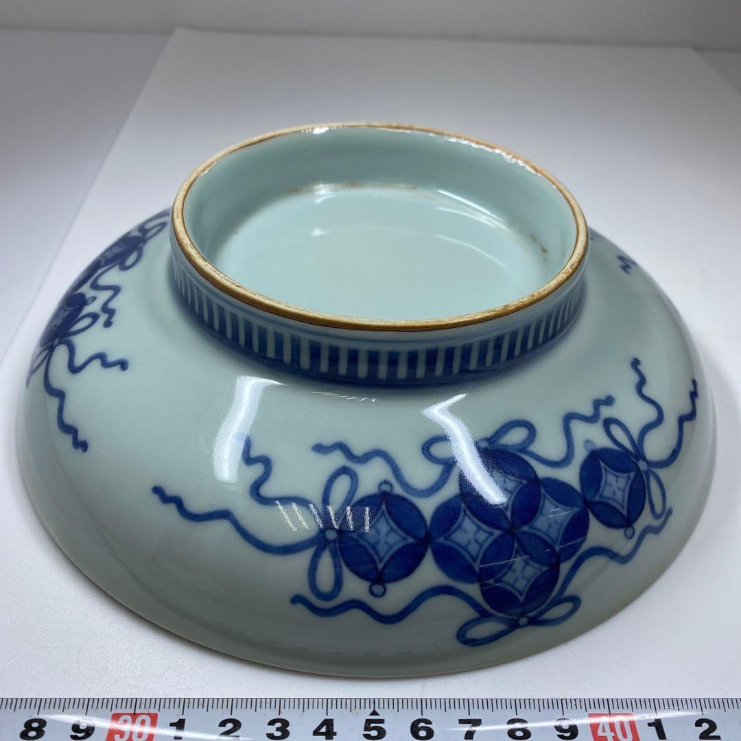 時代 鍋島焼 櫛目高台 七寸皿 共箱 直径21.4㎝ タサオ 東な