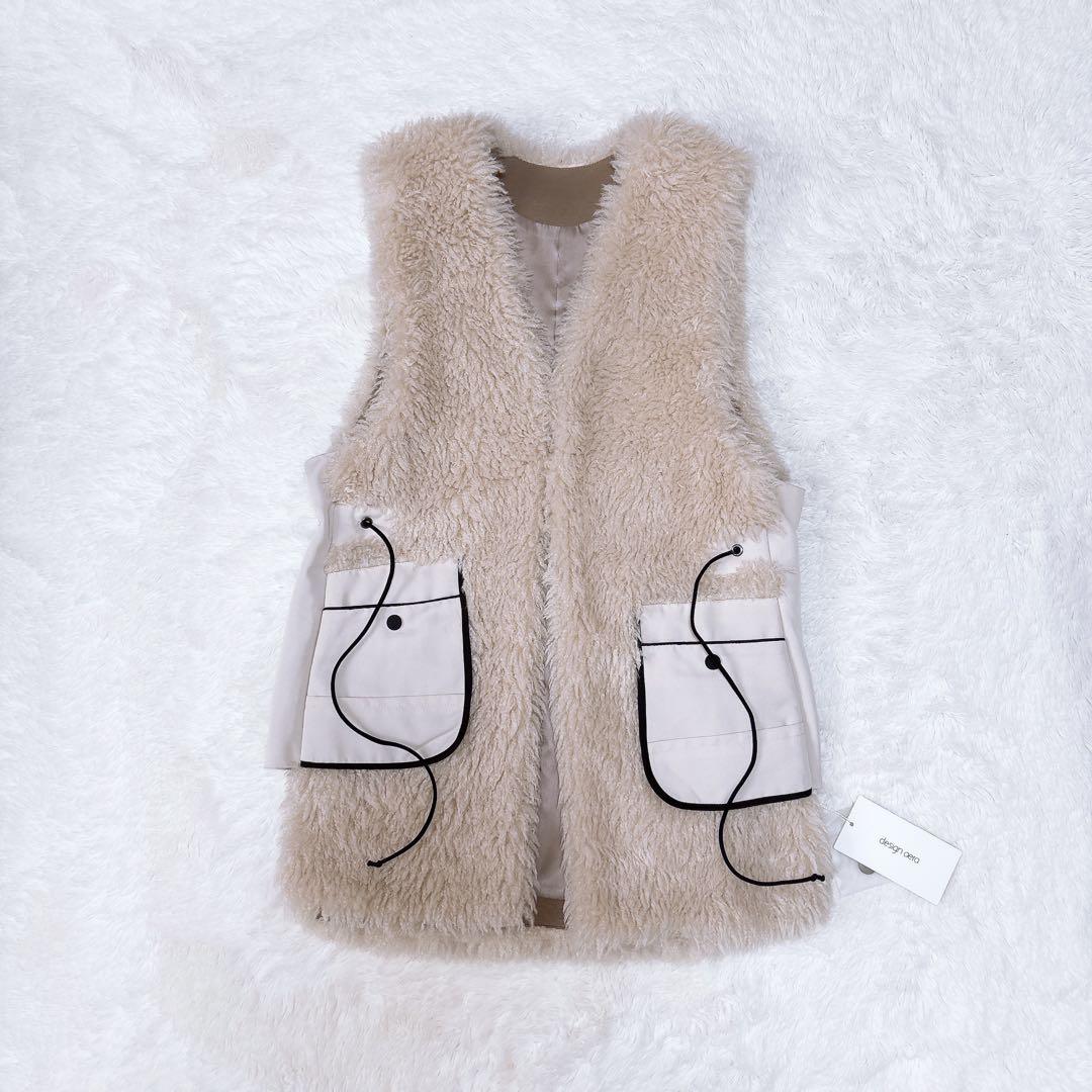 Design aera エコムートンファーベスト.*˚‧新品未使用品 Design aera 新品未使用品.*˚‧エコファーベスト - メルカリ