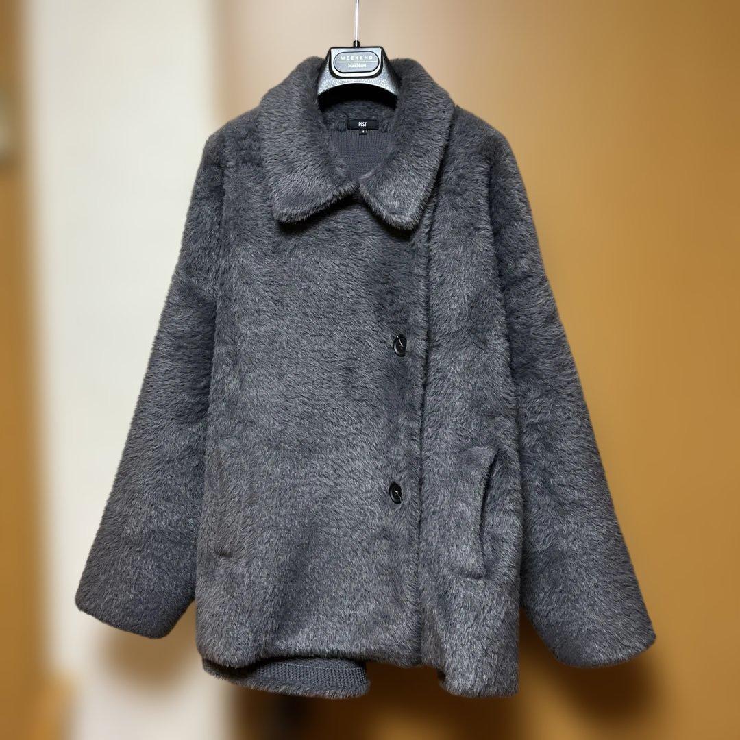 plst プラステ フェザーヤーンニットコートMサイズ試着のみ - メルカリ