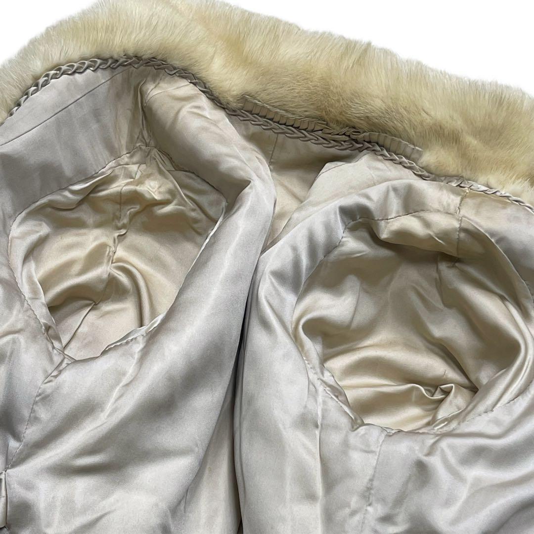 総丈108cm パールミンク ロング丈 ファーコート Lサイズ相当 なめし