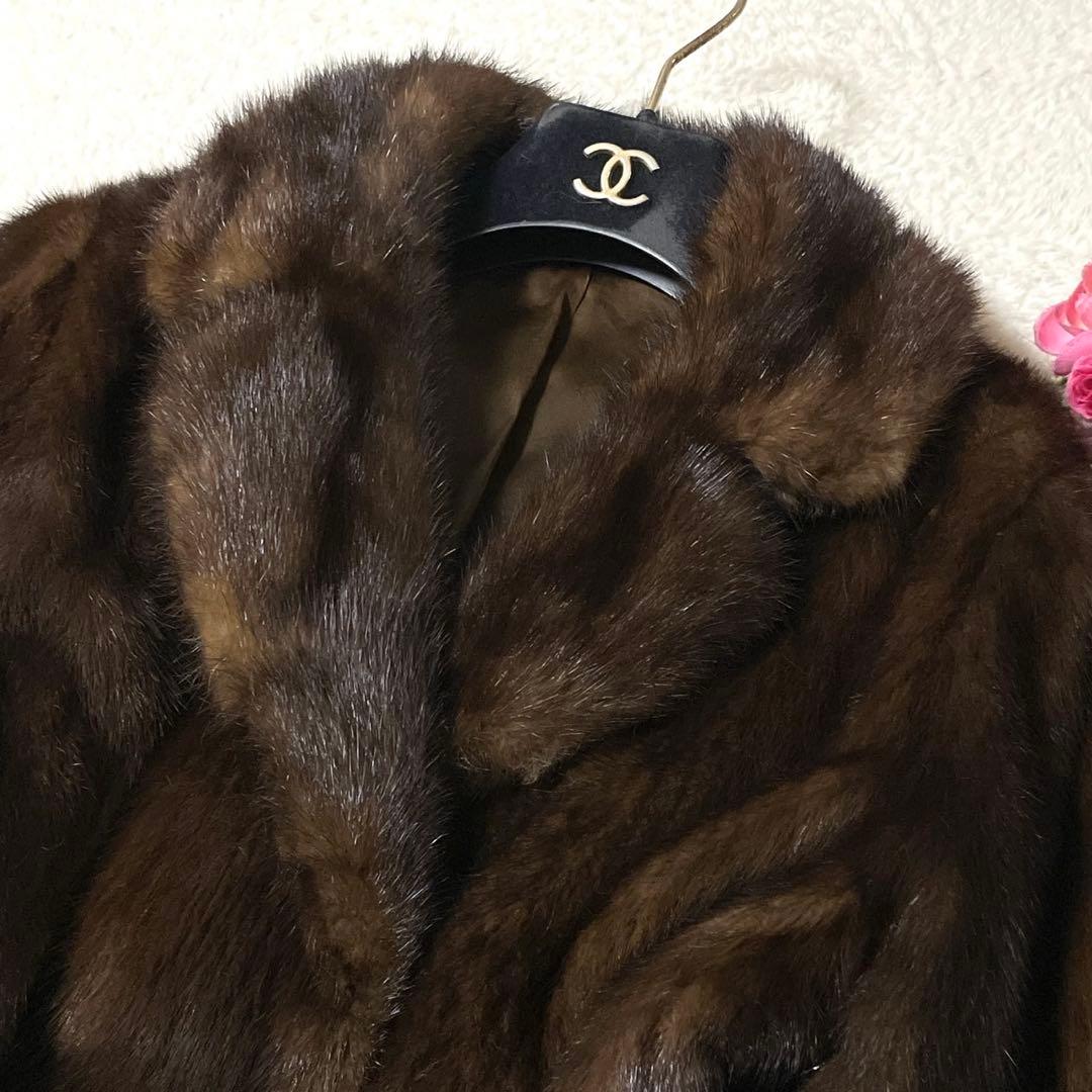 デミバフミンク 本毛皮 コート リアルファー サイズL相当 毛並み