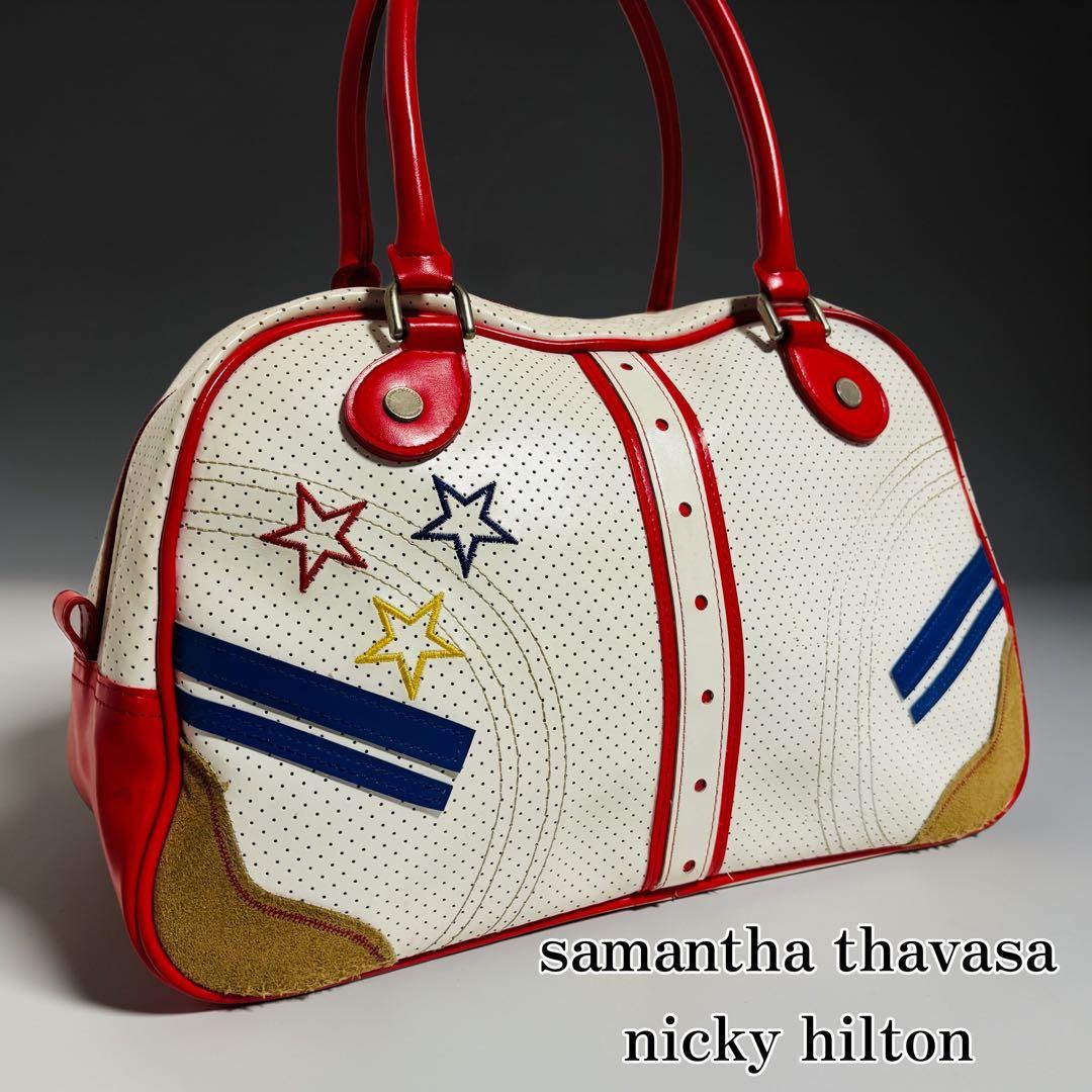 希少 y2k サマンサタバサ ニッキーヒルトン パンチング ハンドバッグ