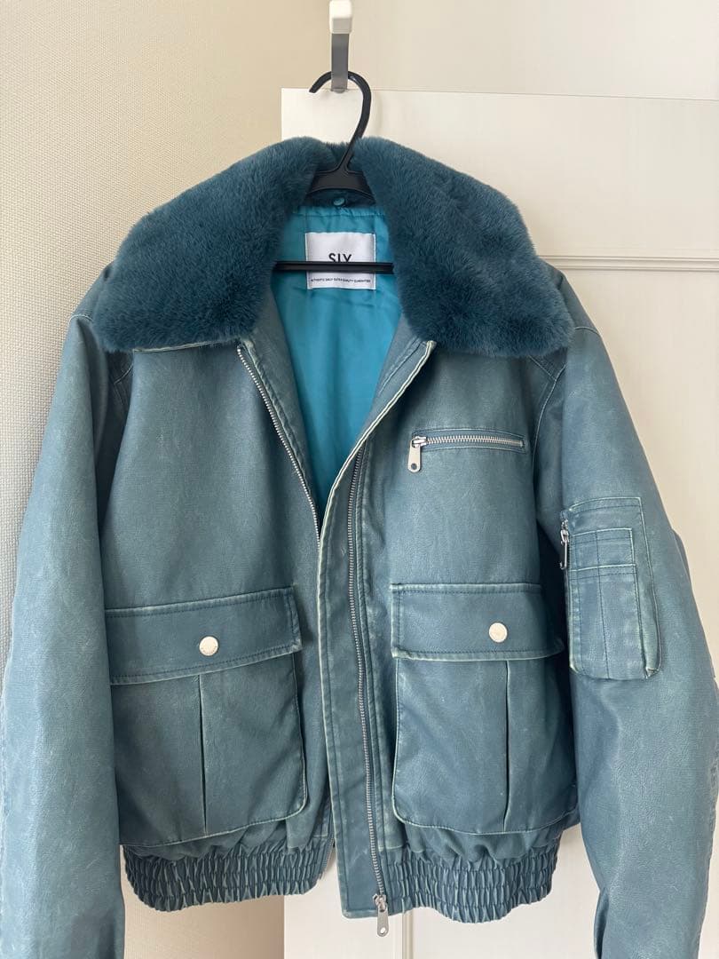 SLY ヴィンテージ フェイクレザー ショート ブルゾン - メルカリ