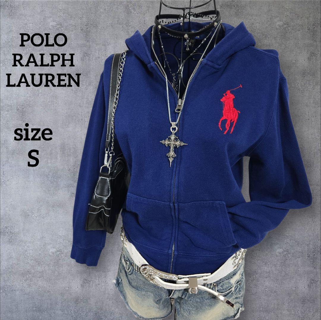 y2k 平成ギャル ポロ ラルフローレン ジップアップ パーカー ビッグ