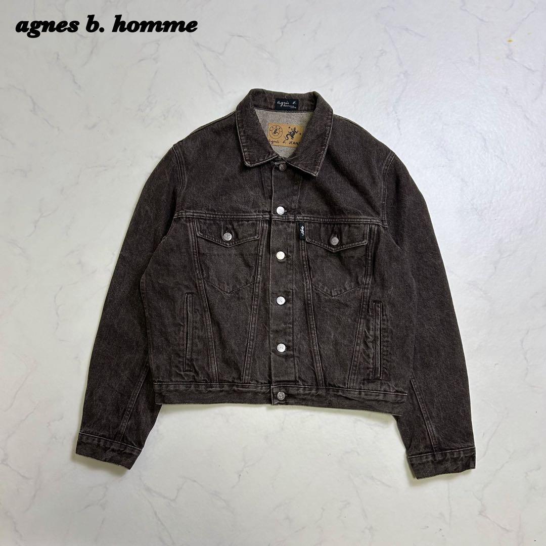アニエスベーオム デニム トラッカージャケット ブラウン系 フェード 1