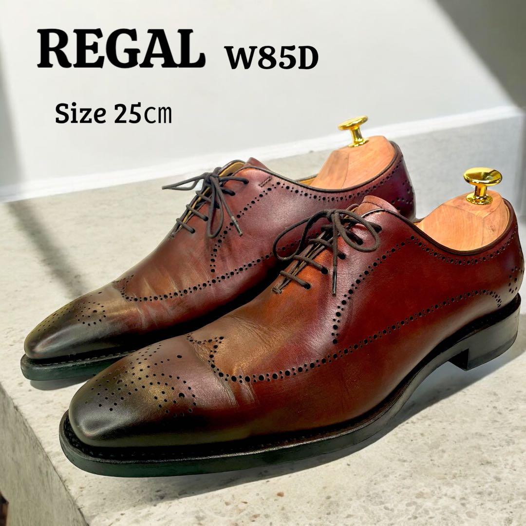 良品】 REGAL リーガル W85D ウィングチップ メダリオン 25 茶 - メルカリ