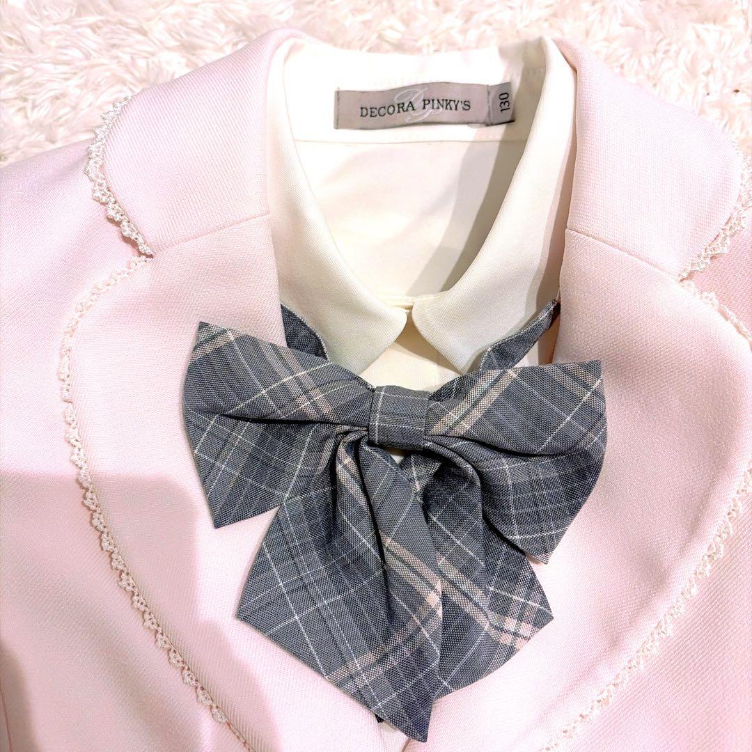 美品DECORA PINKY'Sデコラピンキーズ130リボン付入学式卒園式ピンク